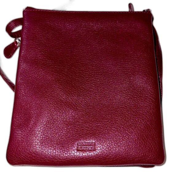 Giani Bernini leather cross body bag burgandy - Picture 3 of 7